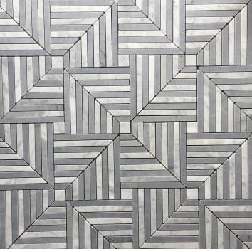 Chicago Carrara + Bardiglio Honed Mosaic from Graystone Tiles & Design Studio