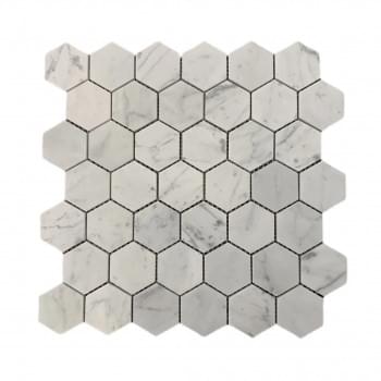 Cararra Hexagon Honed Mosaic
