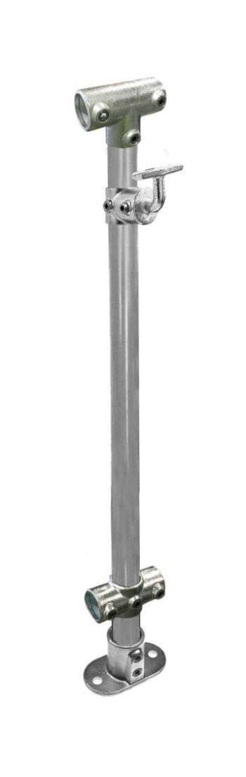 Through Stanchion with Straight Angle Base Plate - Offset - Galvanised Or Yellow from Safety Xpress