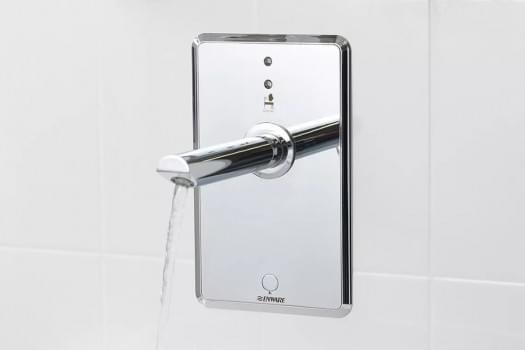 Aquablend® eSQX™ Touch Free – On Demand Sensor Point of Use Thermostatic Wall Mixer – Front of Wall Component – 200mm Spout – Battery - ATWBC1L5