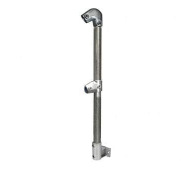 Ezyrail - End Stanchion (Fall) w/ Rail Mount Fixing Plate - 23°-30° - Galvanised Or Yellow from Safety Xpress