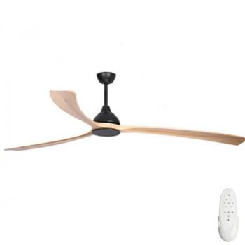 Fanco Sanctuary DC Ceiling Fan with Solid Timber Blades – Black with Natural 86″ from Universal Fans x Fanco