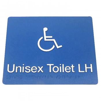 Unisex toilet accessible LH sign 975-DT-LH-B