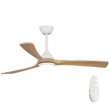 Fanco Sanctuary DC Ceiling Fan with LED Light – White with Natural Blades 52″ from Universal Fans x Fanco
