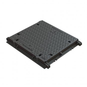 ES0606B - ERMATIC 600 x 600mm Opening Class B Cast Iron Cover & Frame - Solid Top