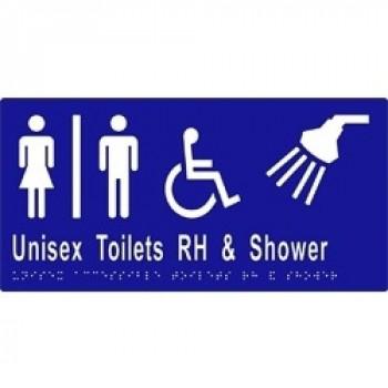 ML16296 Unisex Accessible Toilets Divided RH Transfer & Shower - Braille