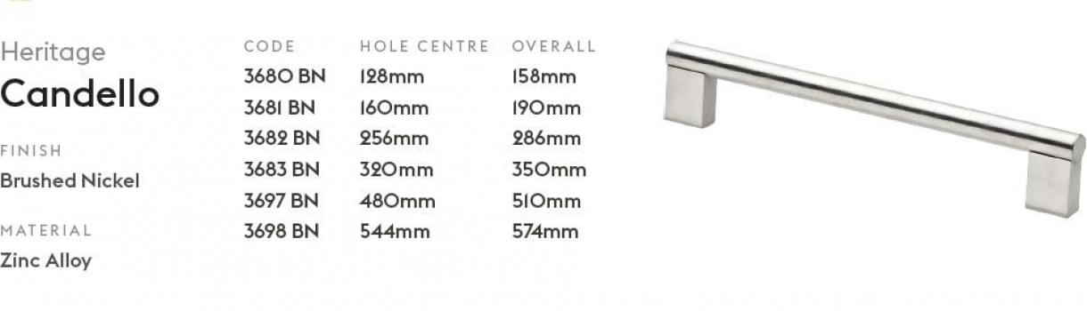 Candello, 544mm, Brushed Nickel from Archant