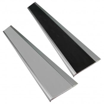 Anodised Aluminium Stair Nosing w/ Black OR Silver Aluminium Anti Slip Insert 75mmx10mm - Per Metre