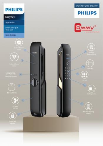 Philips Easykey 9200-Smart push-pull door lock from Commy