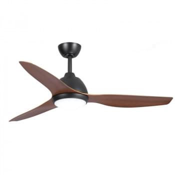 Fanco Breeze AC Ceiling Fan with CCT LED Light and Wall Control – Black and Koa 52?