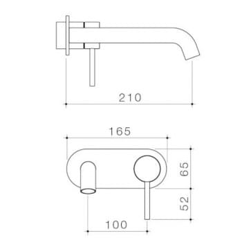 Liano II 210mm Wall Basin / Bath Trim Kit (Round Cover Plate) - 96357C6A / 96357B6A / 96357GM6A / 96357BN6A / 96357BB6A / 99635 from Caroma