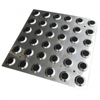 316 Stainless Steel Integrated Tactile Plate w/ Black Carborundum Insert from Safety Xpress