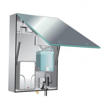 BTM SYSTEM – STAINLESS STEEL CABINET WITH FRAMELESS MIRROR, LIQUID SOAP DISPENSER AND HIGH-SPEED HAND DRYER, VELARE™ COLLECTION (10-0661-2)