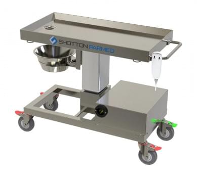 Small Height Adjustable Vet Trolley from Shotton Lifts – Shotton Parmed