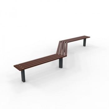 Woodville Zig-Zag Angled Bench - In-Ground from Astra Street Furniture