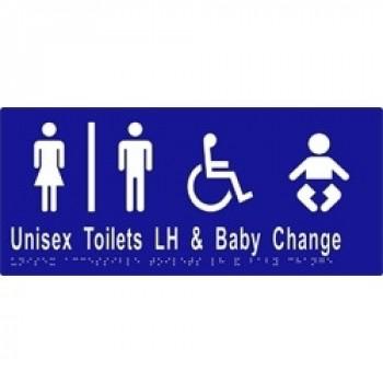 ML16283 Unisex Accessible Toilets Divided LH Transfer & Baby Change - Braille