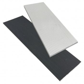 Corrugated Aluminium 50mm Flat Stair Tread - Clear OR Black - Sold Per Metre