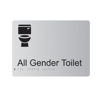 All Gender Toilet Anodised Aluminium Braille Sign from Britex