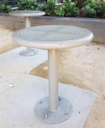 Orbit Stool (Light Grey) - Base Plate from Astra Street Furniture