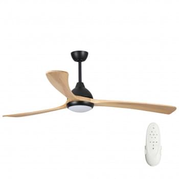 Fanco Sanctuary DC Ceiling Fan with LED Light – Black with Natural Blades 52″ from Universal Fans x Fanco