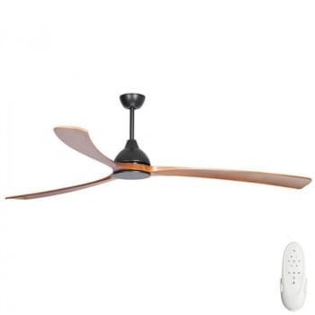 Fanco Sanctuary DC Ceiling Fan with Solid Timber Blades – Black with Teak 92″ from Universal Fans x Fanco