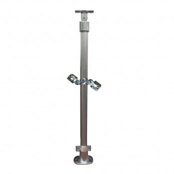 Ezyrail Landing Stanchion top and mid rail with kick panel - Galvanised Or Yellow from Safety Xpress