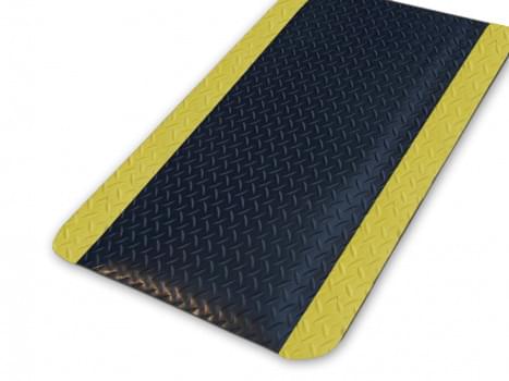 Anti-Fatigue Mat Diamond Plate Sponge - 600mmX 900mm - Black OR Yellow Border from Safety Xpress