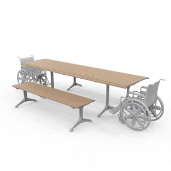 London Wheelchair Accessible Setting with Benches (Splay Legs) - Double End Accessible from Astra Street Furniture