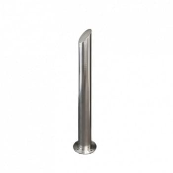 90mm Mitre-Top Stainless Steel Bollards - Base Plate
