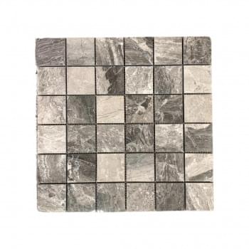 Soma Grey Marble Square Mosaic from Graystone Tiles & Design Studio