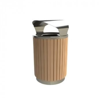 London Bin Covered Top - Mixed Blonde (Stainless Steel) from Astra Street Furniture