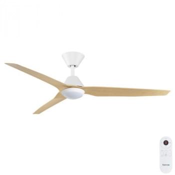 Fanco Infinity-ID DC Ceiling Fan SMART/Remote with Dimmable CCT LED Light – White with Beechwood Blades 54?