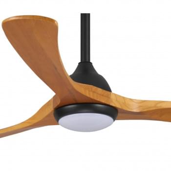 Fanco Sanctuary DC Ceiling Fan with LED Light – Black with Teak Blades 52″ from Universal Fans x Fanco