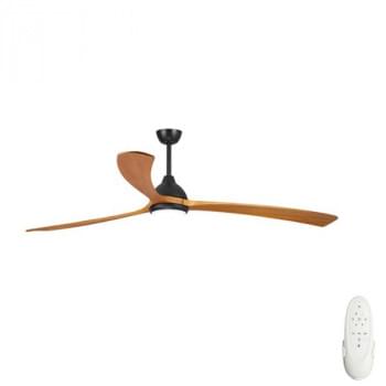 Fanco Sanctuary DC Ceiling Fan with Remote and Dimmable CCT LED – Black with Teak Blades 86?