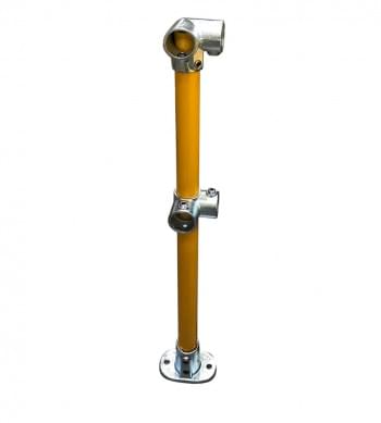 Ezyrail - Corner stanchion w/ Base Fixing Plate - Galvanised Or Yellow from Safety Xpress