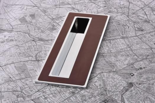 TURNSTYLE DESIGNS - FLUSH PULLS - LARGE BORDERED RECESS LEATHER from GID Limited