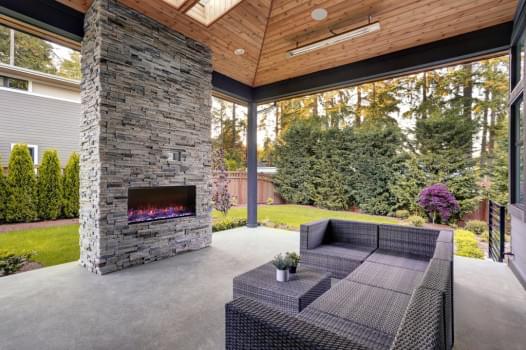 Astro 1500 indoor or outdoor electric fireplace from Planika Net Zero Fireplaces