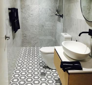 Vancouver Honed Marble Mosaic from Graystone Tiles & Design Studio