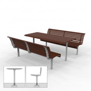 Madrid DDA Setting with Seats - Straight Subsurface Mount Leg from Astra Street Furniture