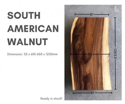 South American Walnut Wood Slab (Live edge) from Wood Ideas
