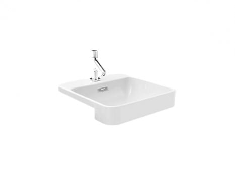 Forefront Square Semi-Recessed Lavatory with Single Faucet Hole - K-98930X-1-0