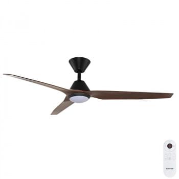 Fanco Infinity-ID DC Ceiling Fan SMART/Remote with Dimmable CCT LED Light – Black with Dark Spotted Gum Blades 54?