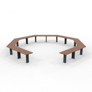 Woodville 270° Angled Bench - In-Ground