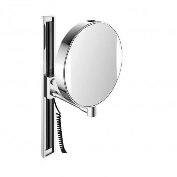 LED shaving and cosmetic mirror, with slide rail for height adjustment