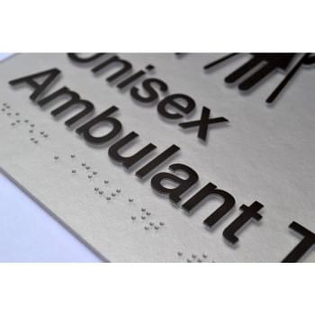 Unisex Ambulant Acrylic Silver Braille Sign from Britex