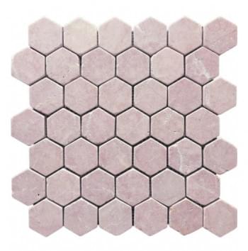 Rosso Crema Hexagon Tumbled Mosaic