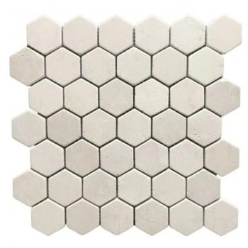 Crema Marfil Hexagon Tumbled Mosaic