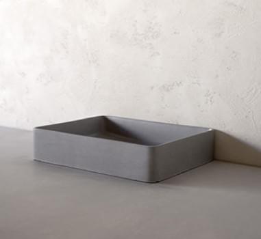 Artesian Series Ash Rectangle Concrete Basin from Everhard Industries