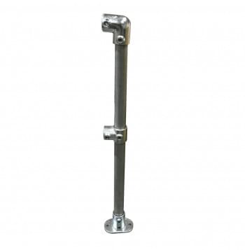 Ezyrail - End stanchion w/ Base Fixing Plate - Galvanised Or Yellow from Safety Xpress