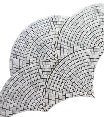 Lisbon Carrara Fan Honed Mosaic
